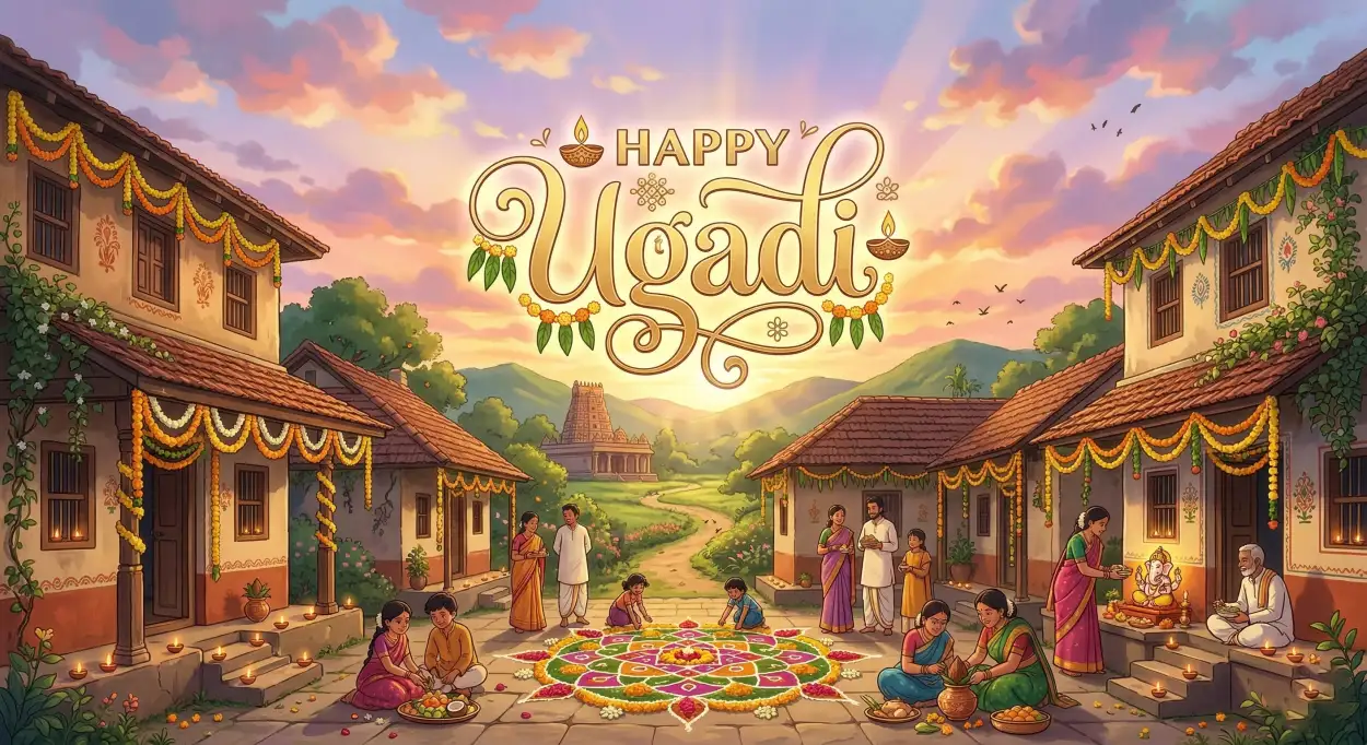 Free Download Ugadi Festival Modern Greeting Images - High Quality Happy Ugadi Image