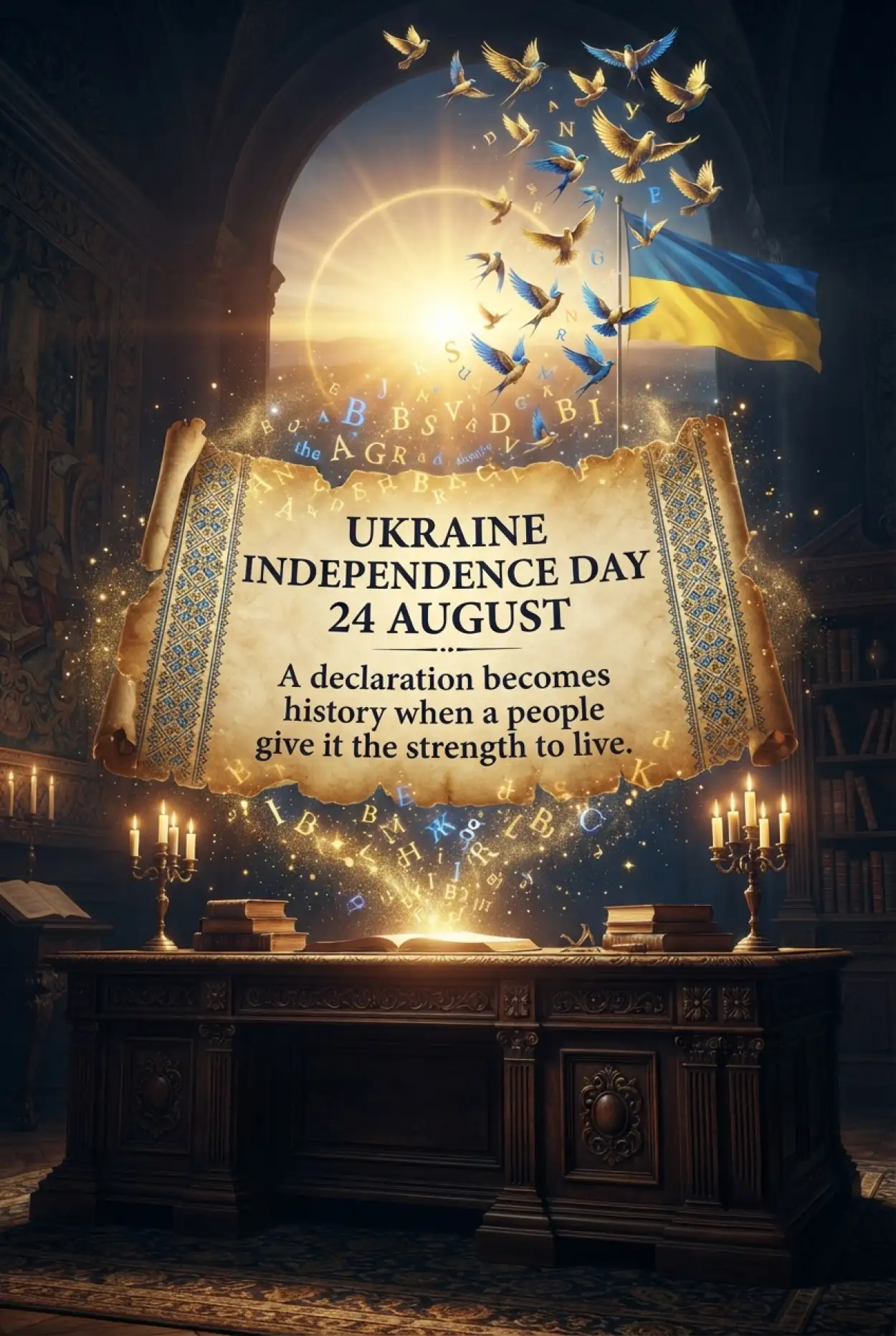 Free Download Ukraine Independence Day 2026 Wishes In Ukrainian - High Quality Ukraine Independence Day 2026 Image