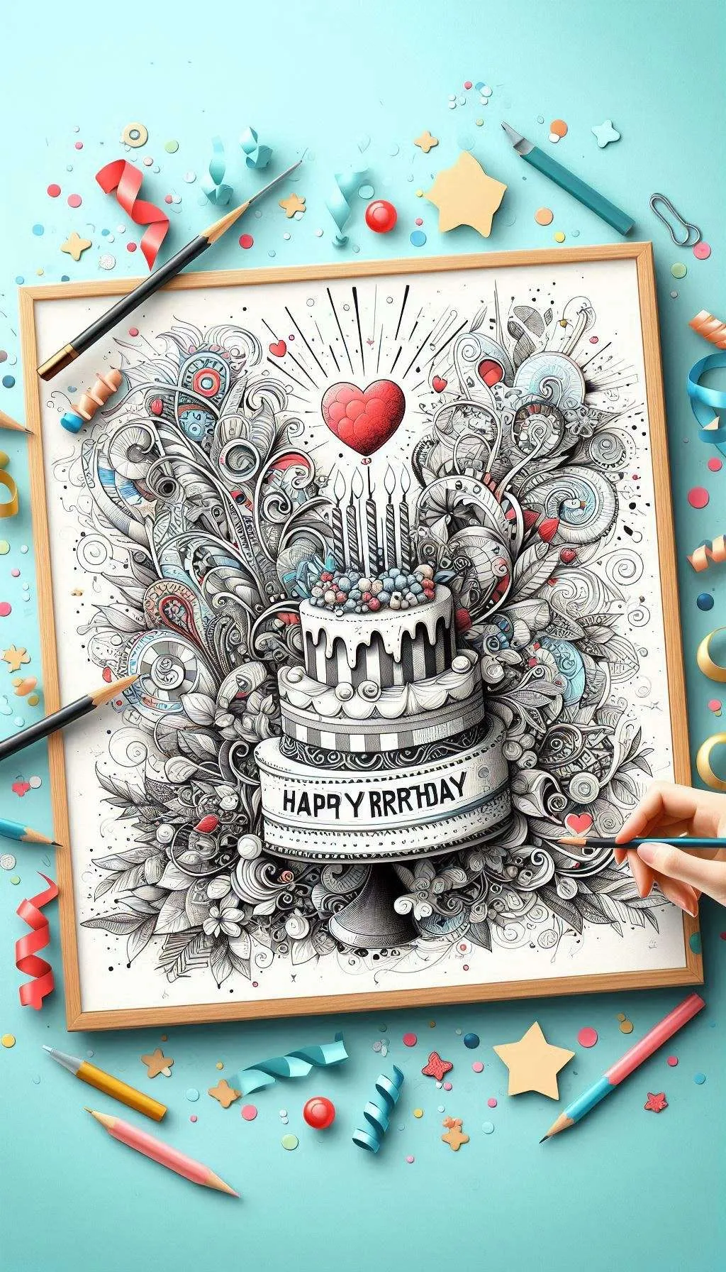 Unique Happy Birthday Image Download With Artistic Illustrations - Royalty Free Happy Birthday Image | Pngmagic Free Download Unique Happy Birthday Image Download With Artistic Illustrations - High Quality Happy Birthday Background