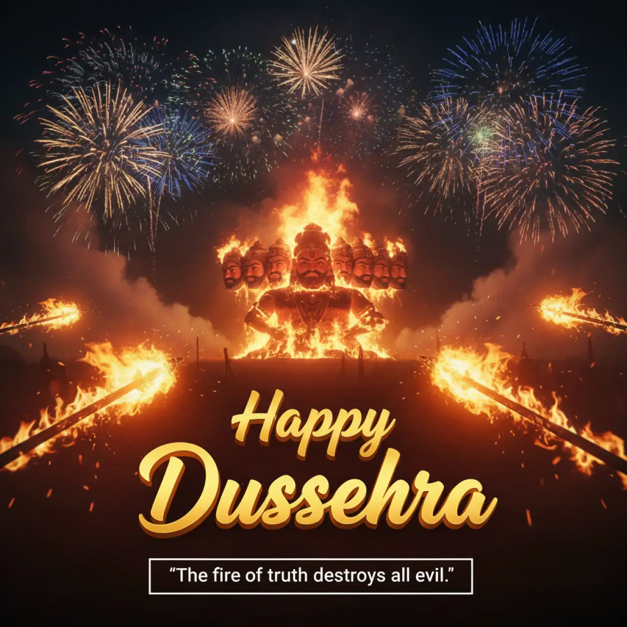 Free Download Unique Happy Dussehra Quotes For Whatsapp Dp - High Quality Happy Dussehra With Quotes Image