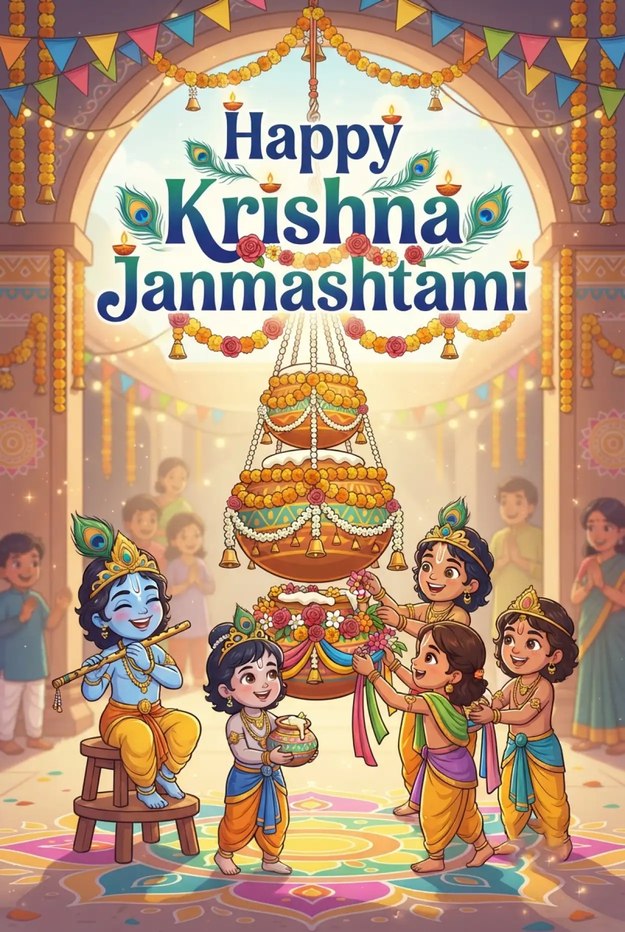 Free Download Unique Happy Krishna Janmashtami Greetings - High Quality Happy Krishna Janmashtami Greetings Image