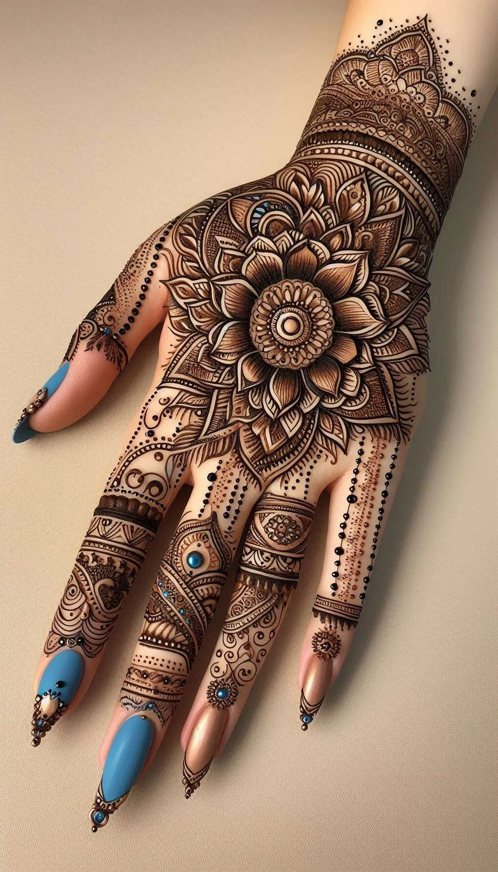 Free Download Unique Mehndi Design With Mandala Art - High Quality Mehndi Design Background