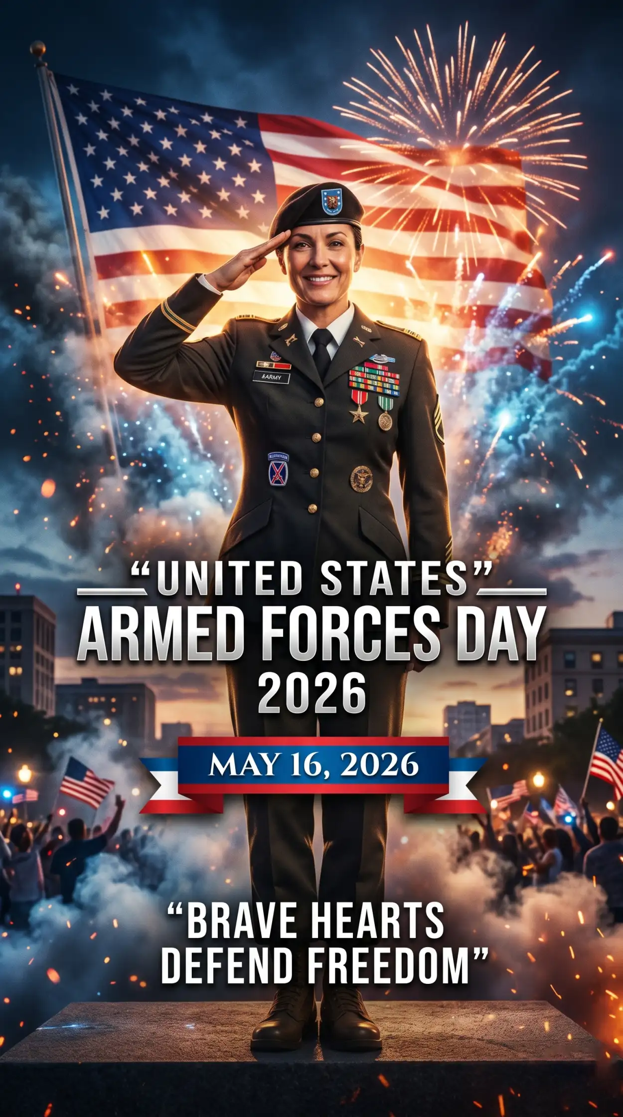 Free Download United States Armed Forces Day 2026 Military Salute Poster - High Quality United States Armed Forces Day 2026 Image