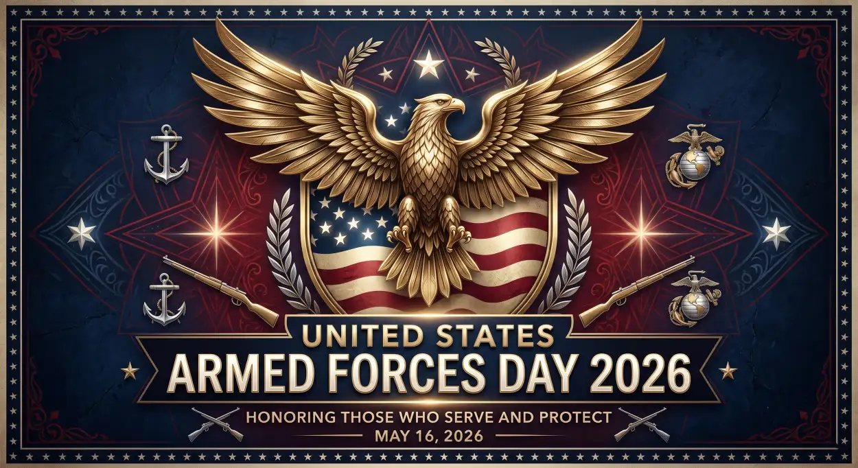 Free Download United States Armed Forces Day 2026 Patriotic Typography Poster - High Quality United States Armed Forces Day 2026 Image