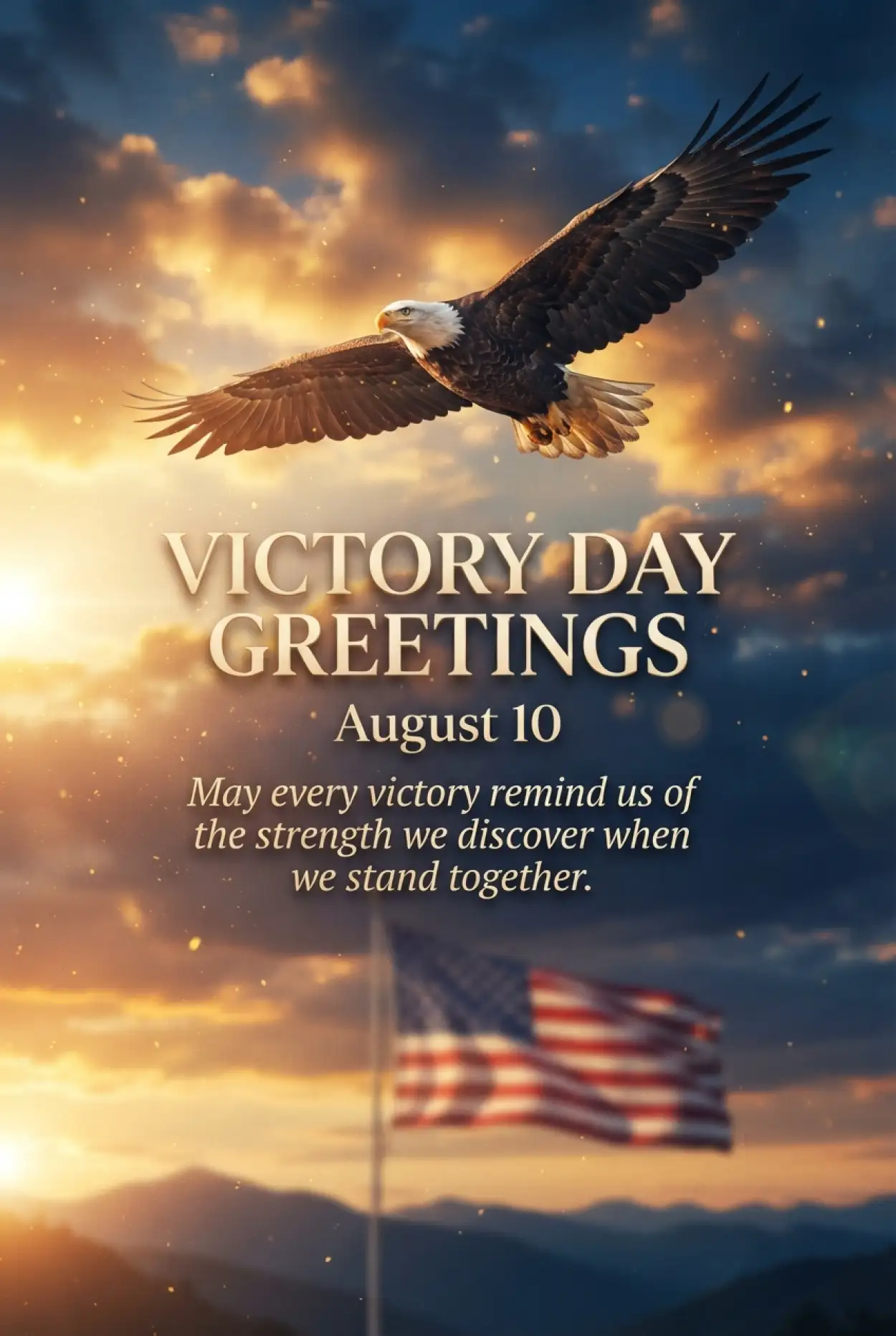 Free Download United States Victory Day 2026 Greeting Card Design - High Quality United States Victory Day 2026 Image