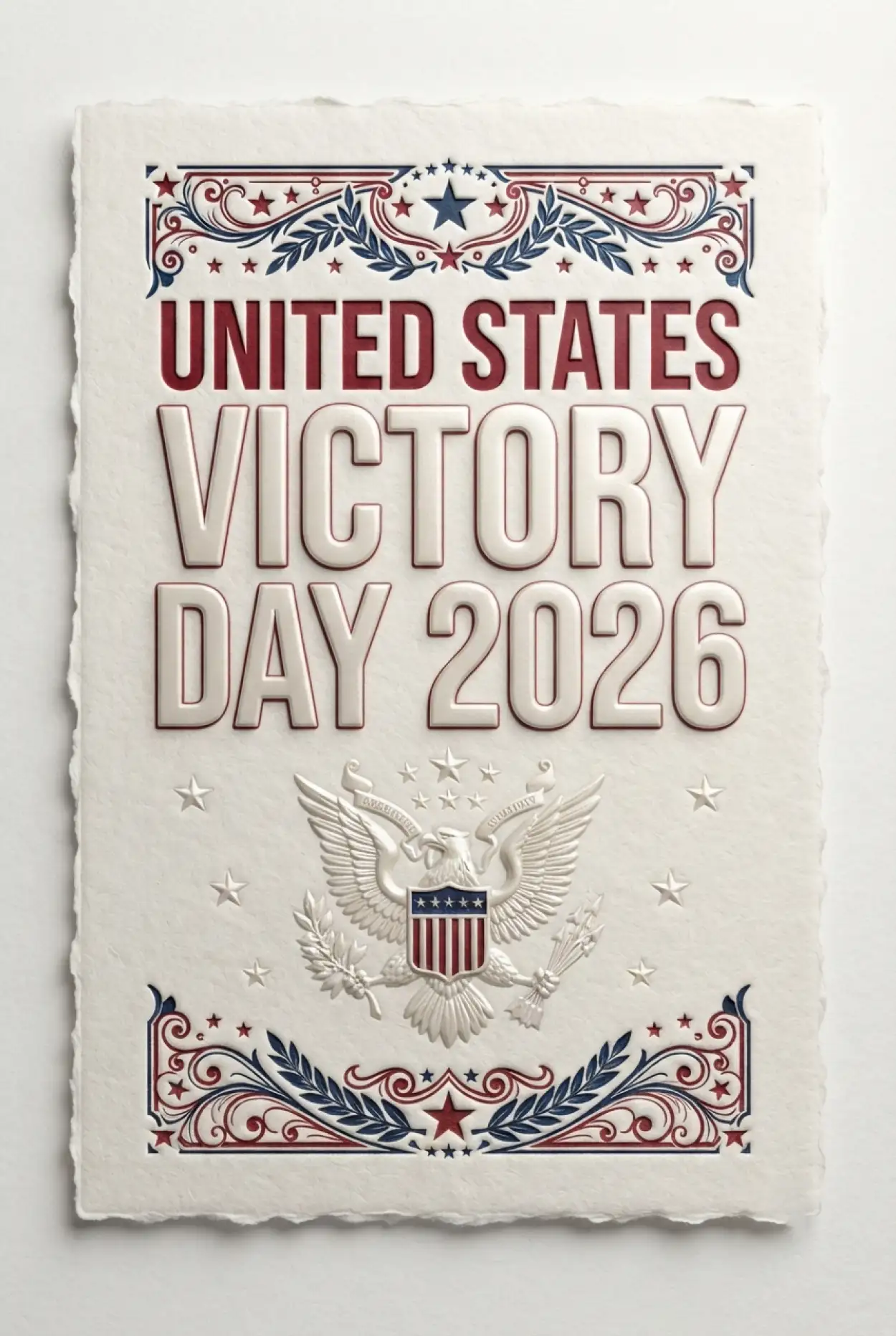 Free Download United States Victory Day 2026 Greeting Card Template - High Quality United States Victory Day 2026 Image
