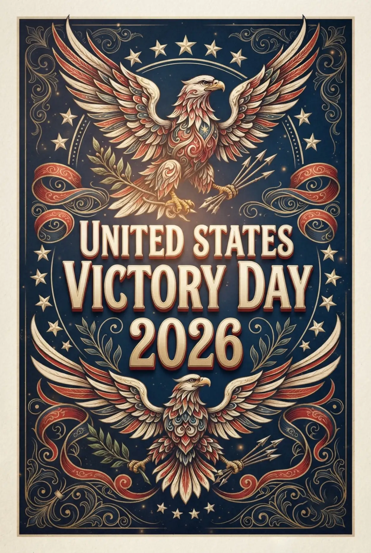 Free Download United States Victory Day 2026 Patriotic Poster - High Quality United States Victory Day 2026 Image