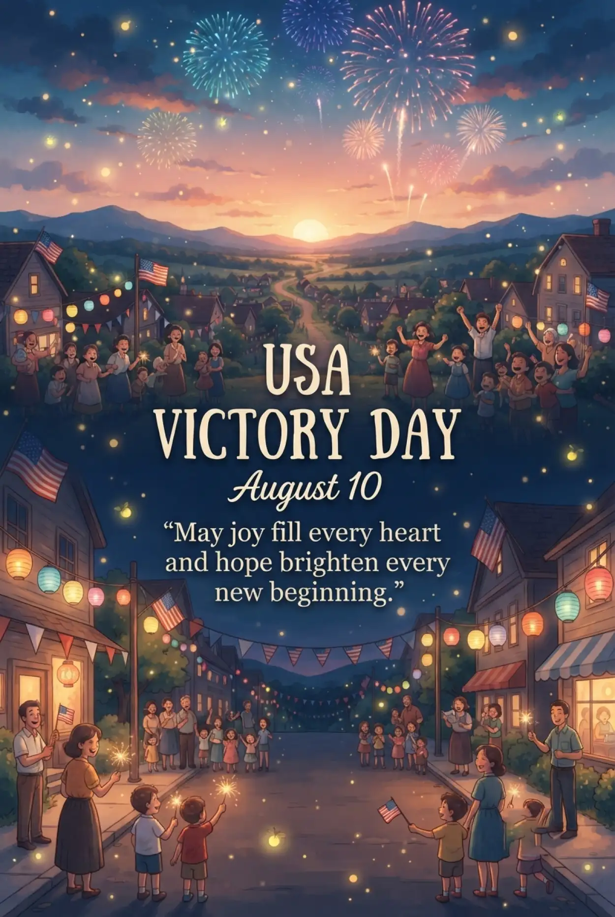 Free Download United States Victory Day 2026 Printable Greeting Card - High Quality United States Victory Day 2026 Image