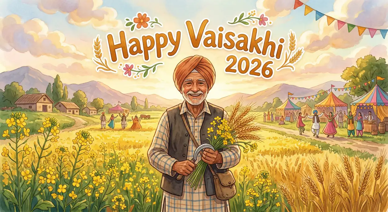 Free Download Vaisakhi 2026 Wishes Creative Captions - High Quality Happy Vaisakhi 2026 Wishes Image
