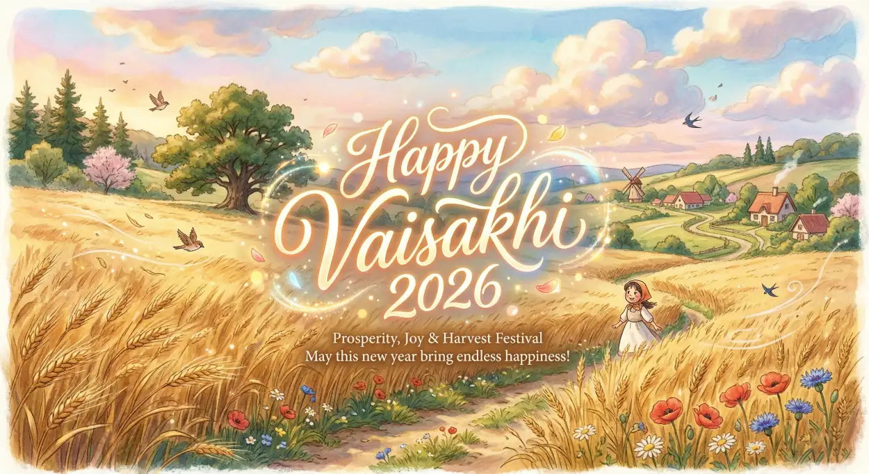 Free Download Vaisakhi 2026 Wishes Two Line Messages - High Quality Happy Vaisakhi 2026 Wishes Image