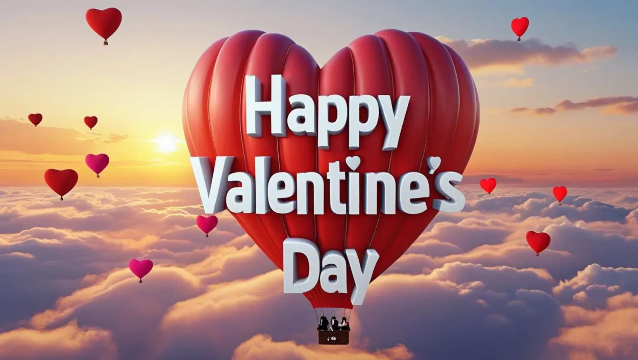 Free Download Valentines Day Love Couple With Red Hearts Pictures - High Quality Valentines Day Romantic Couple Images Background