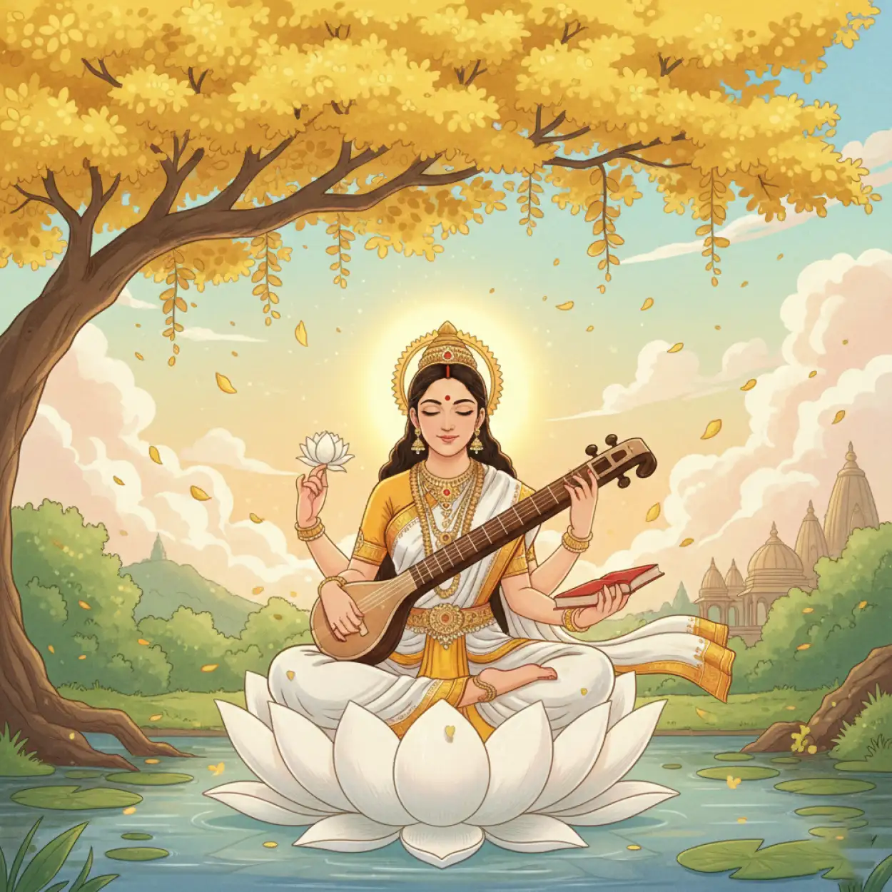 Free Download Vasant Panchami Background Digital Art - High Quality Vasant Panchami Background Background