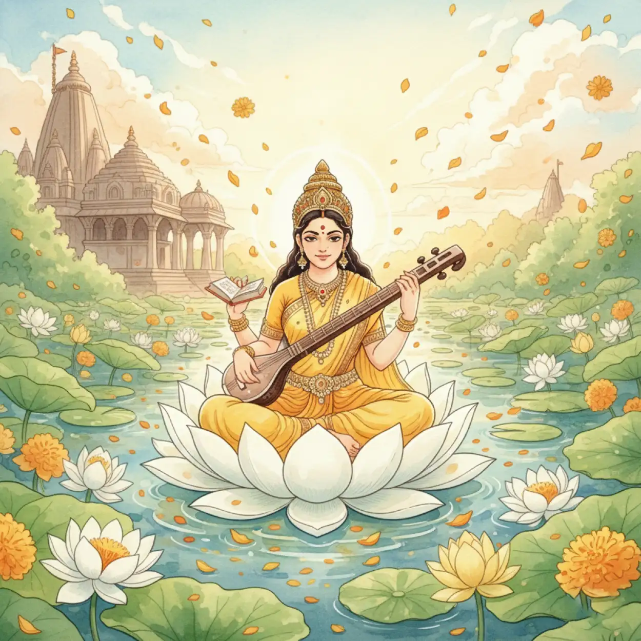 Free Download Vasant Panchami Background Greeting Card - High Quality Vasant Panchami Background Background