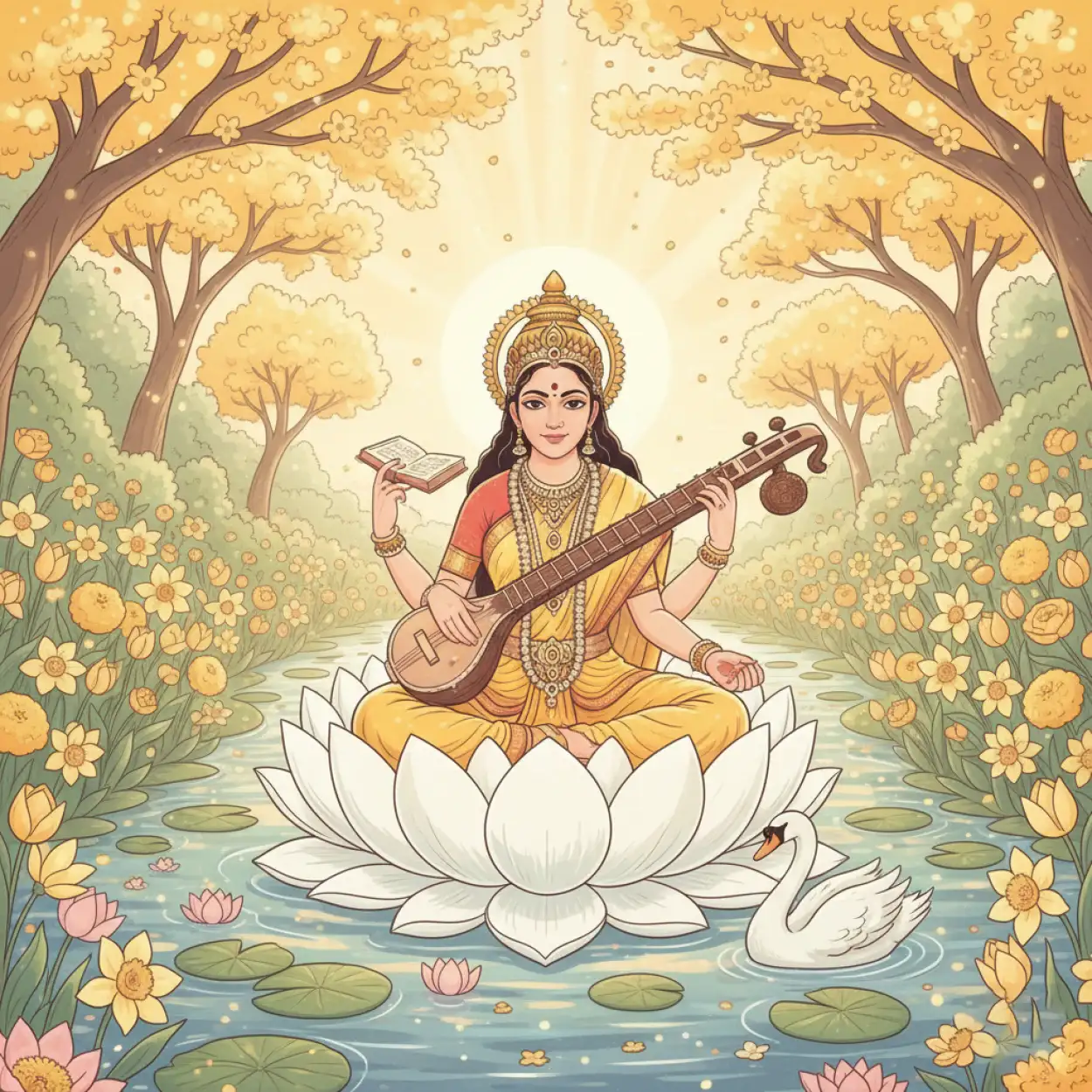Vasant Panchami Background Indian Art - Royalty Free Vasant Panchami Background Image | Pngmagic Free Download Vasant Panchami Background Indian Art - High Quality Vasant Panchami Background Background