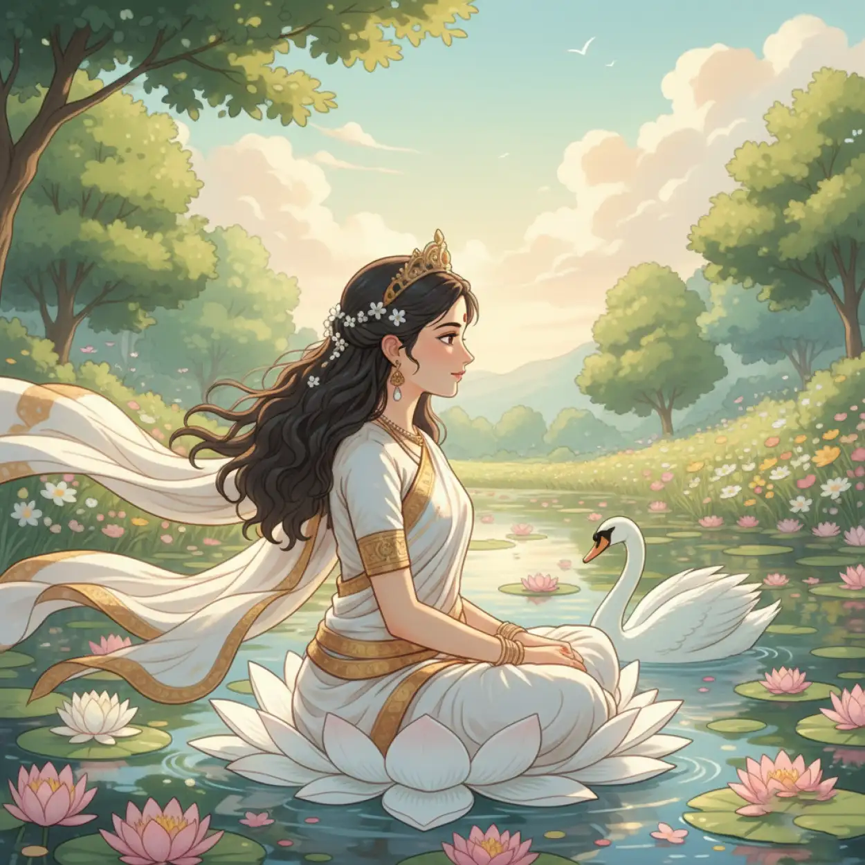Free Download Vasant Panchami Background Mythological - High Quality Vasant Panchami Background Background