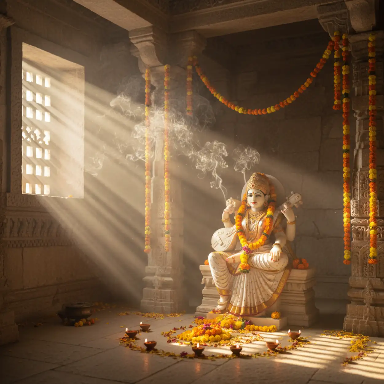 Free Download Vasant Panchami Background Temple Theme - High Quality Vasant Panchami Background Background