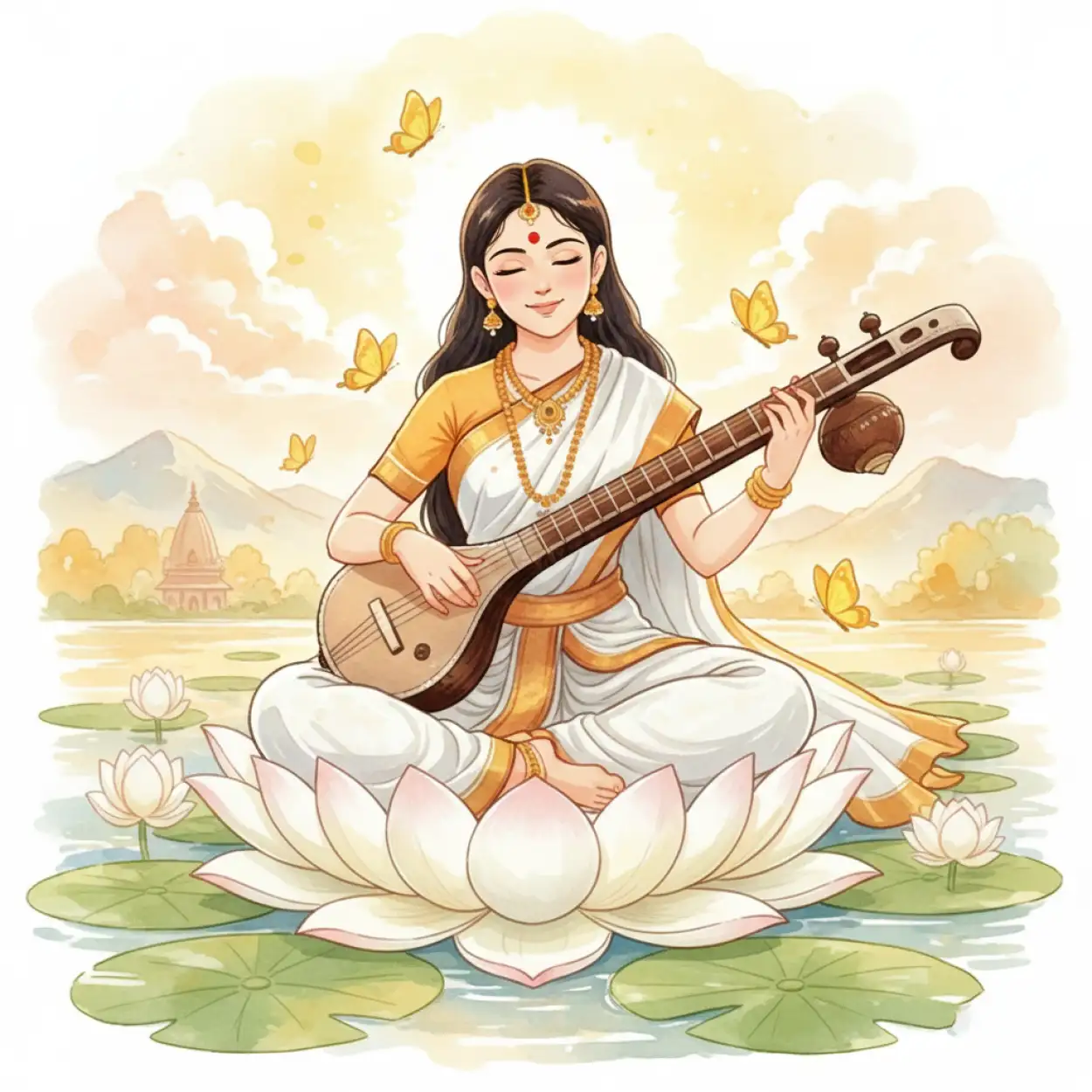 Free Download Vasant Panchami Background Vector Style - High Quality Vasant Panchami Background Background Image