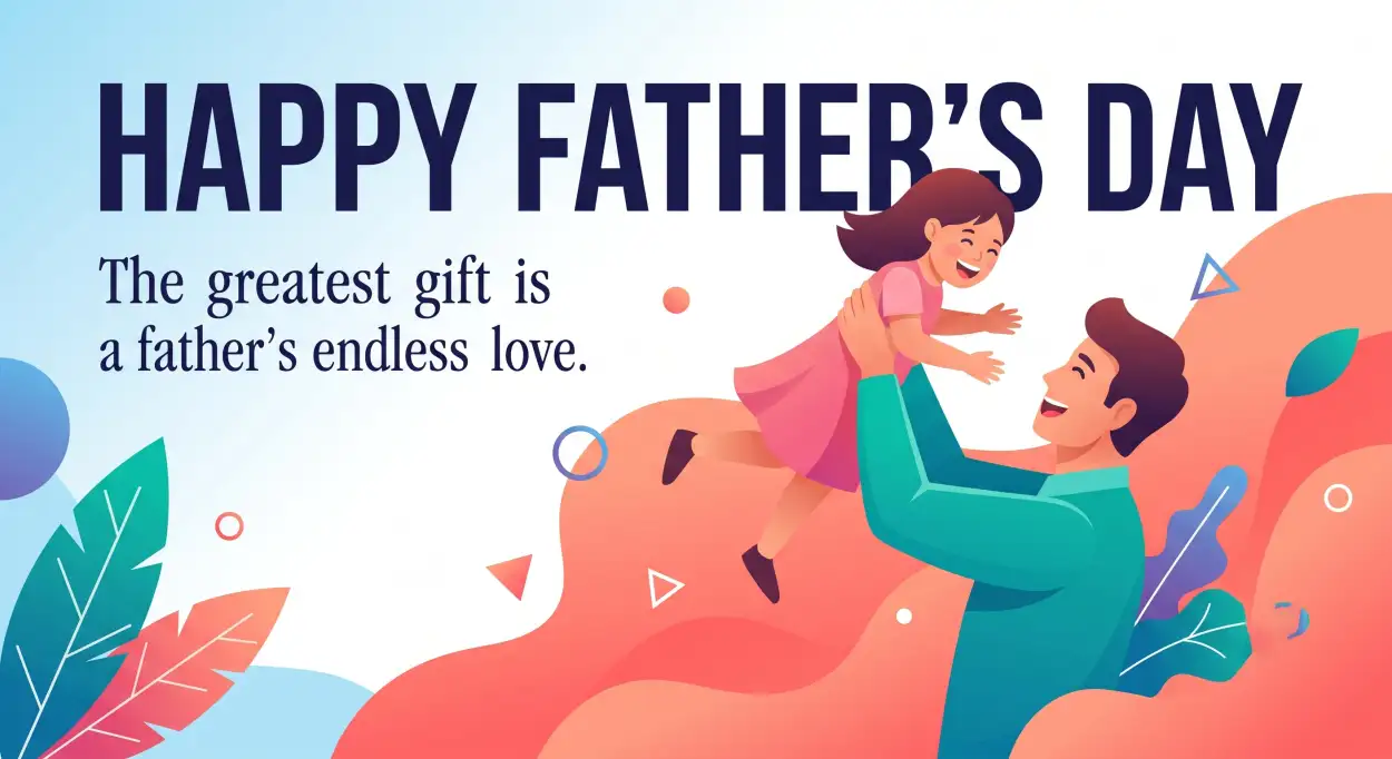 Free Download Vector Fathers Day Greeting Card - High Quality Happy Fathers Day Greeting Card Image