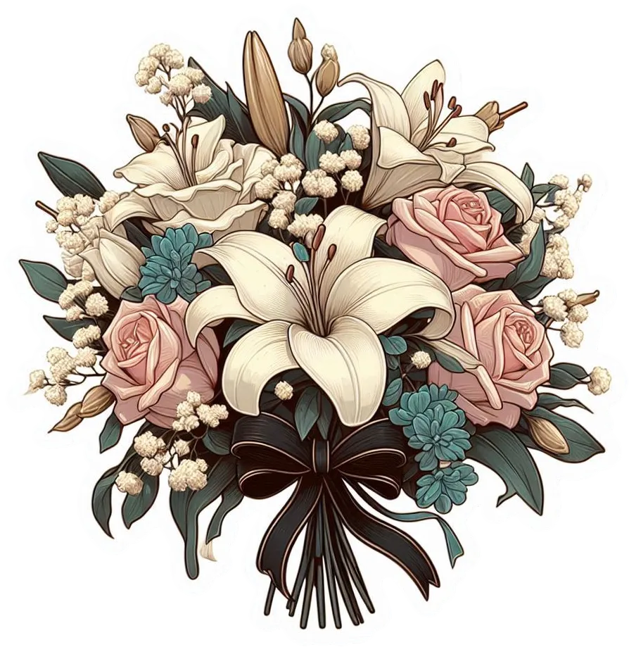 Free Download Vintage Flower Bouquet Png Free Download - High Quality Flower Bouquet Png PNG Image