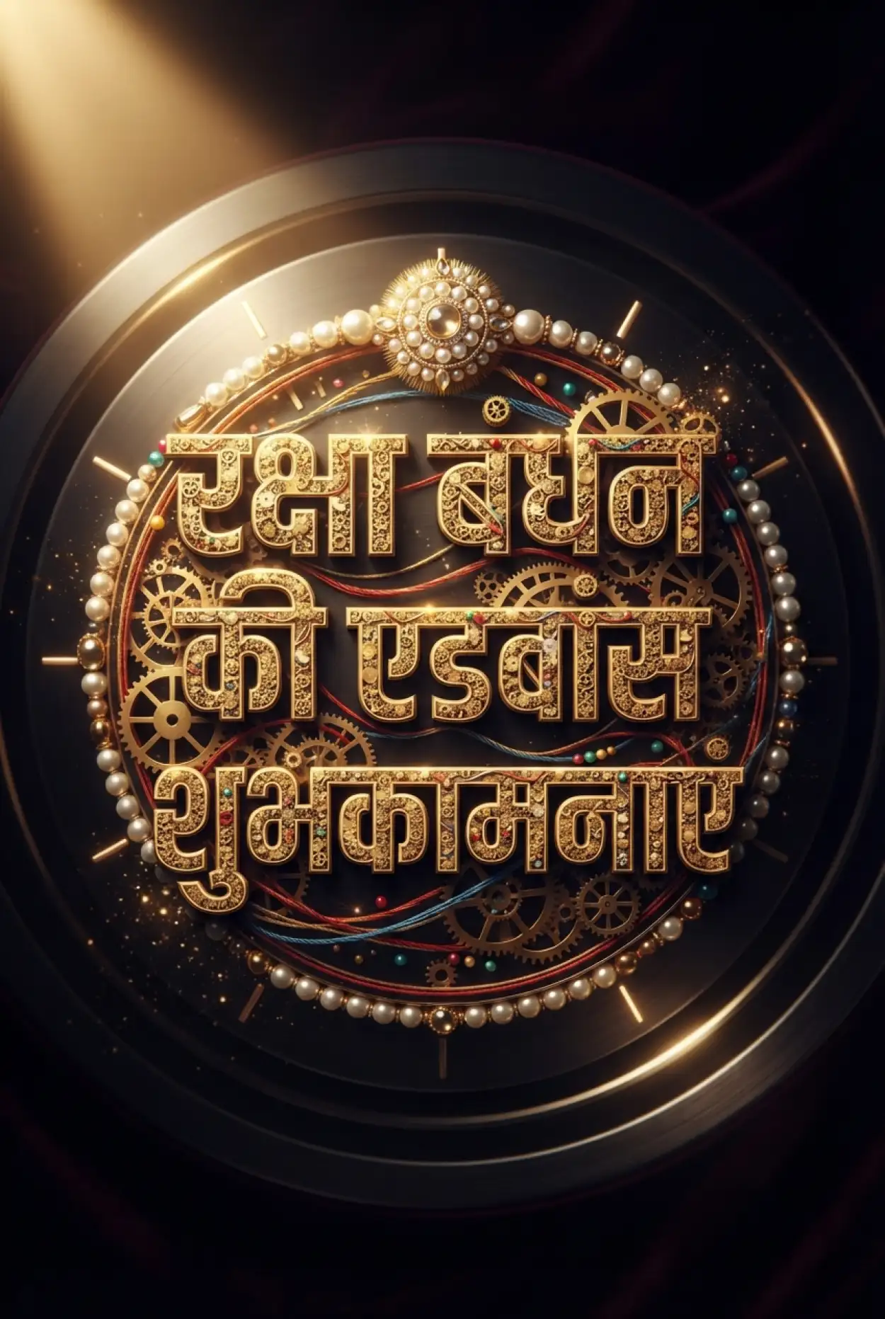 Free Download Viral 3d Raksha Bandhan Hindi Text With Creative Rakhi Design - High Quality Raksha Bandhan Ki Shubhkamnaye In Hindi Image