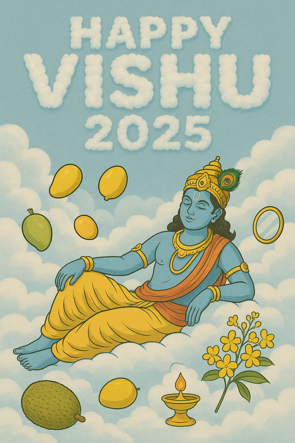Free Download Vishu 2025 Transparent Background Images - High Quality Happy Vishu 2025 Background