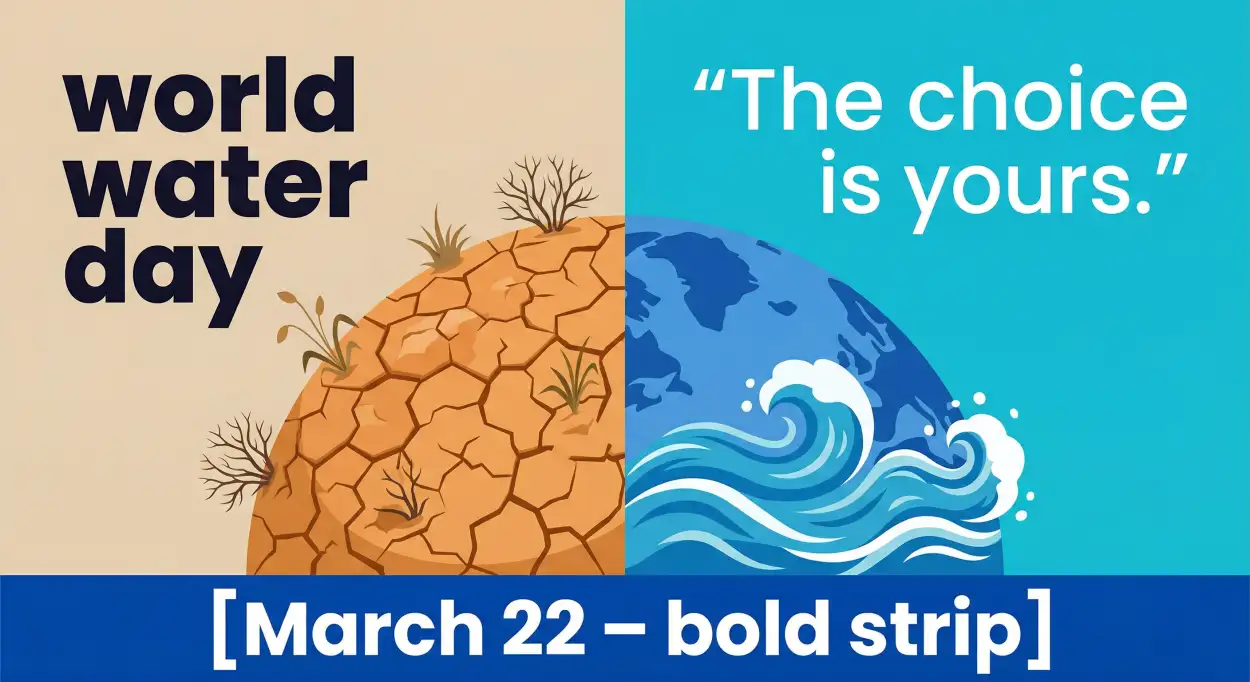Free Download Water Conservation Poster With Slogan - High Quality World Water Day 2026 Image
