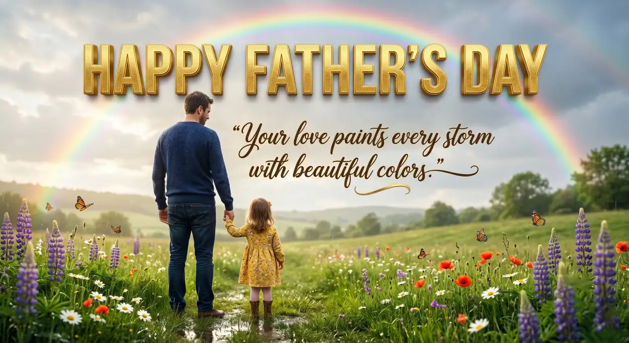 Free Download Watercolor Fathers Day Greeting Card - High Quality Happy Fathers Day Greeting Card Image