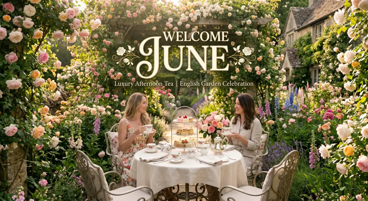 Free Download Welcome June 2026 Floral Pinterest Post Design - High Quality Welcome June Image