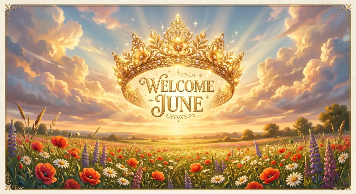 Free Download Welcome June 2026 Luxury Social Media Artwork - High Quality Welcome June Image