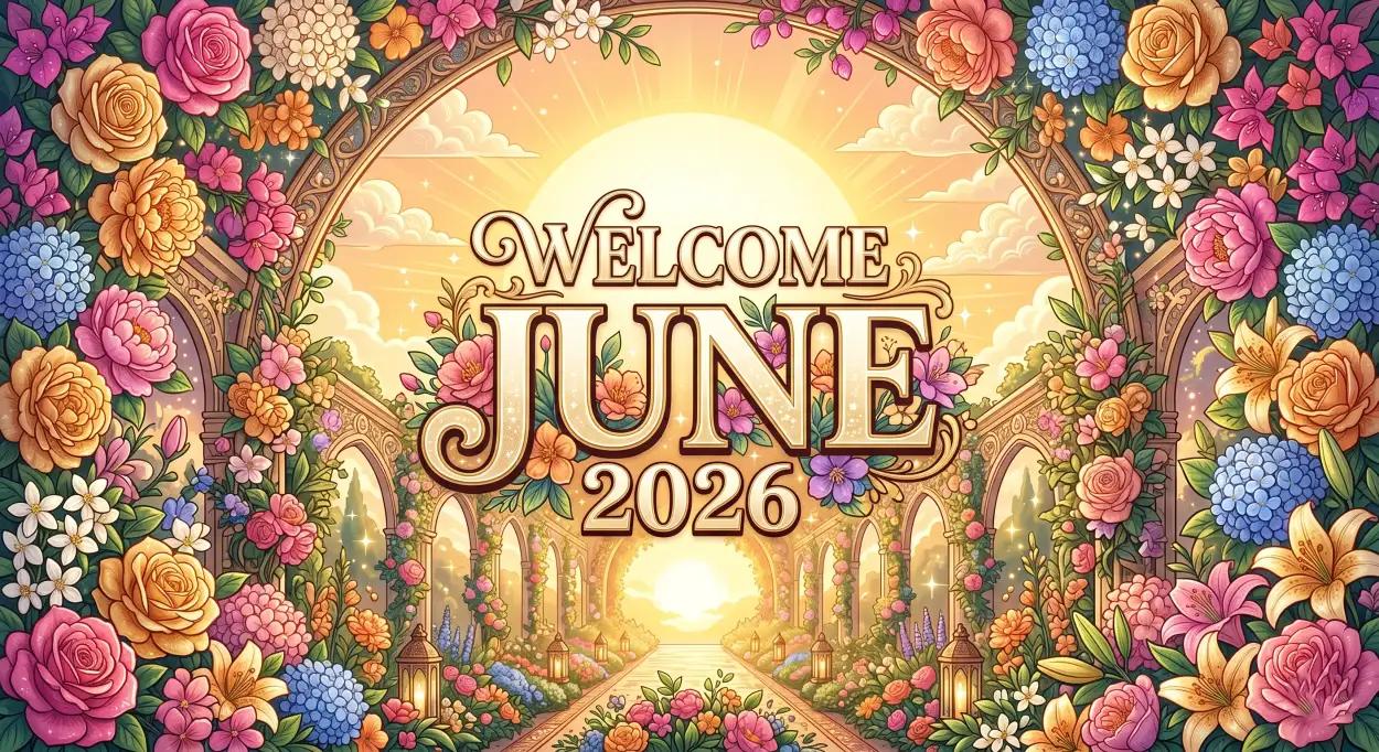Free Download Welcome June 2026 Viral Summer Social Media Artwork - High Quality Welcome June Image