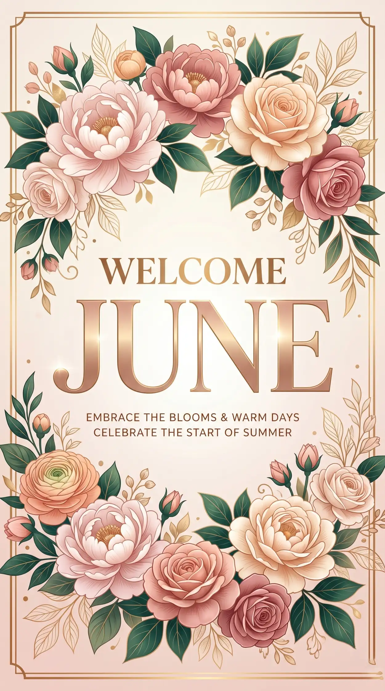 Free Download Welcome June Printable Poster Design - High Quality Welcome June Image