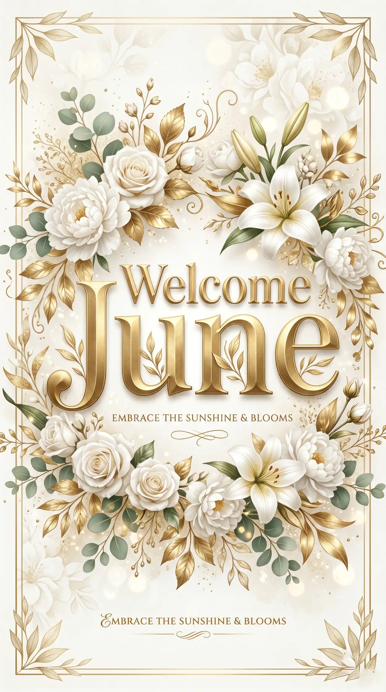 Free Download Welcome June Vintage Floral Design - High Quality Welcome June Image