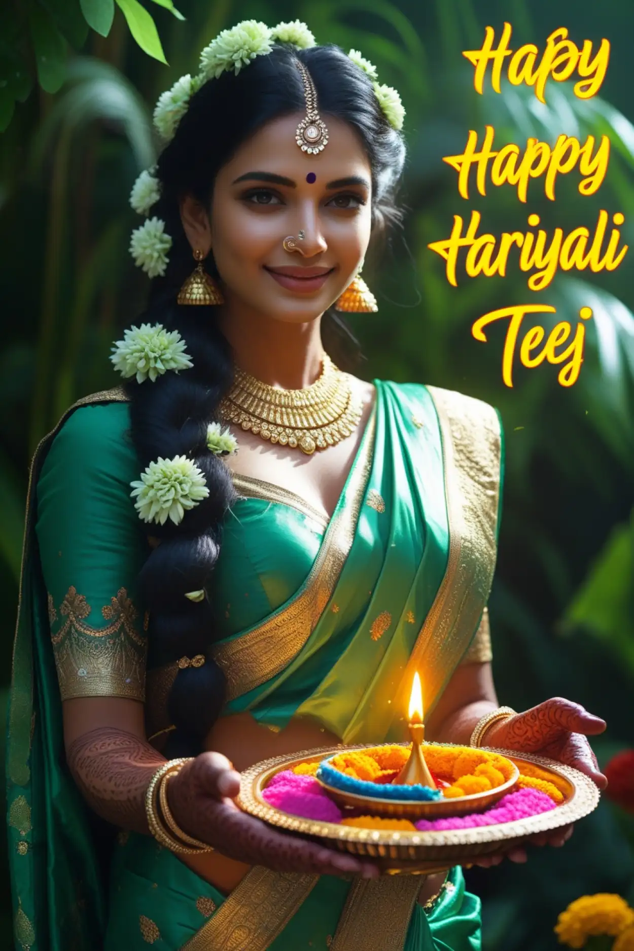 Free Download When Is Hariyali Teej 2025 Date - High Quality Happy Hariyali Teej Background