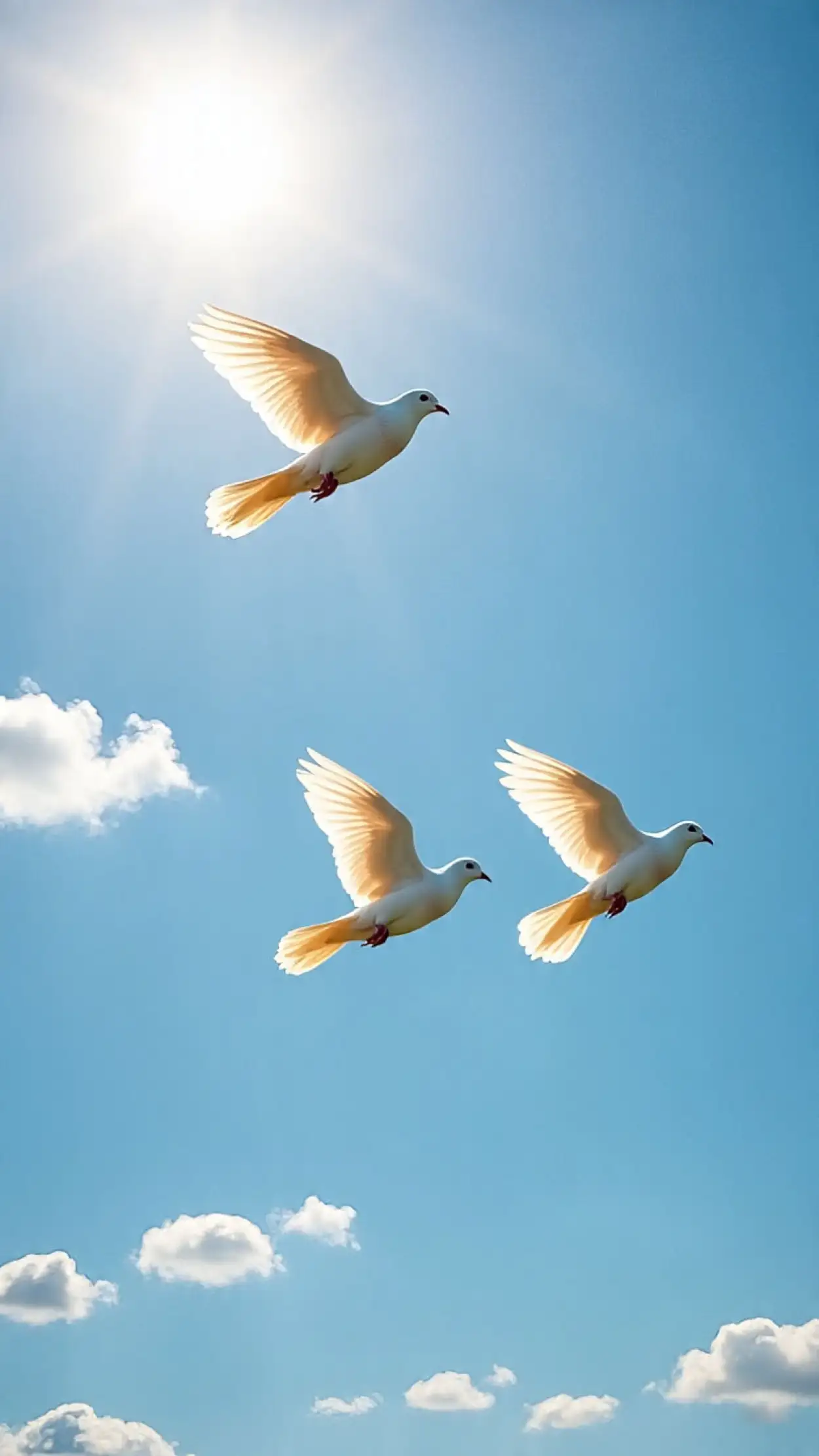 Free Download White Dove Flying In Blue Sky Aesthetic Image - High Quality White Dove Flying Background