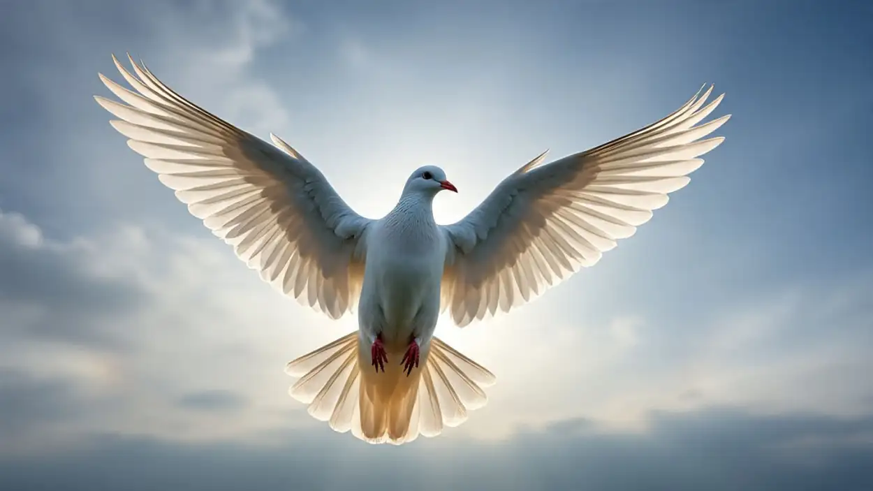 Free Download White Dove Flying In Blue Sky Free Download - High Quality White Dove Flying Background