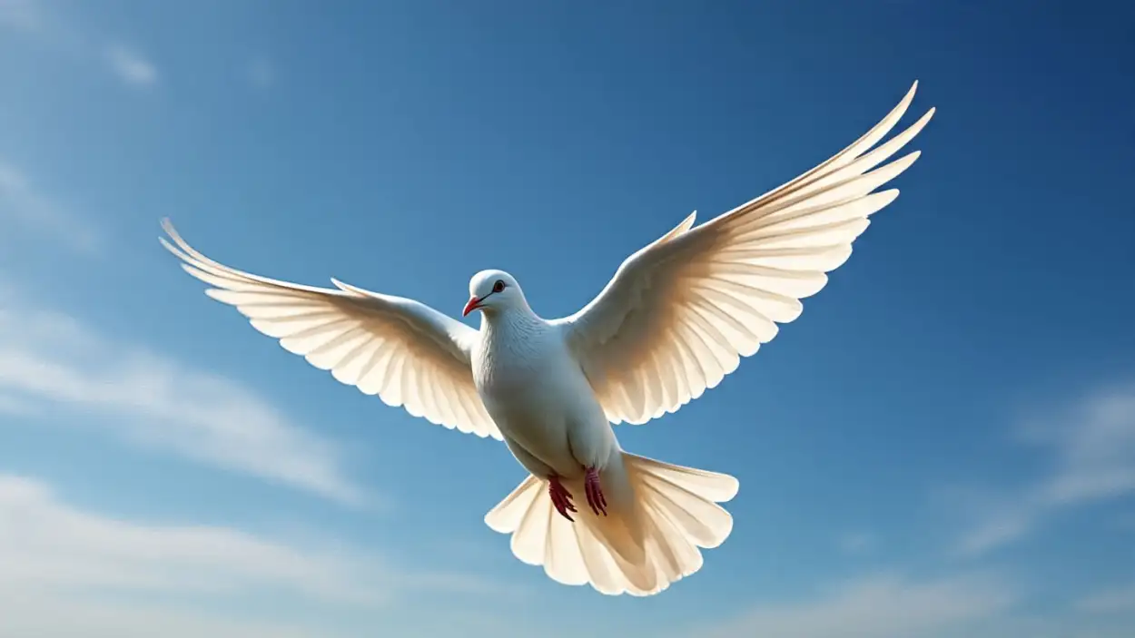 Free Download White Dove Flying In Blue Sky Hope Symbol - High Quality White Dove Flying Background