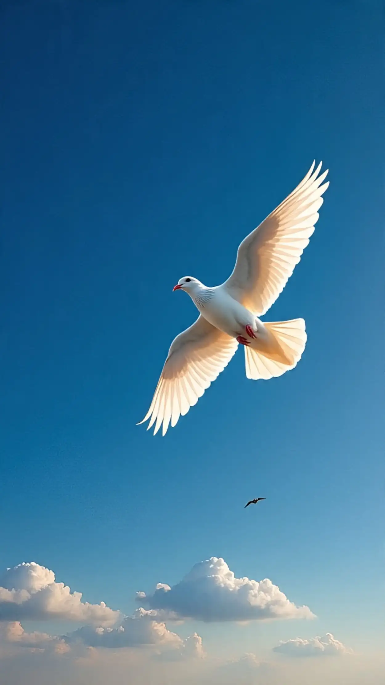 Free Download White Dove Flying In Blue Sky Png Download - High Quality White Dove Flying PNG Image
