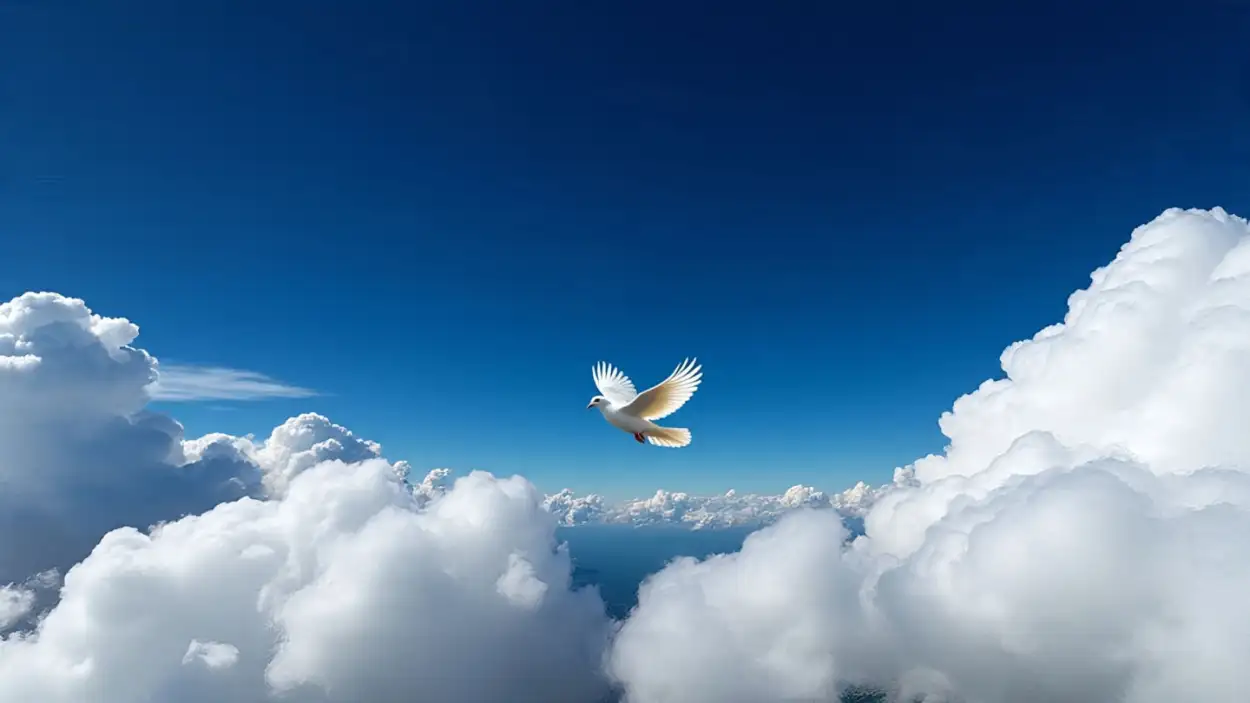 Free Download White Dove Flying In Blue Sky Wallpaper Hd - High Quality White Dove Flying Background