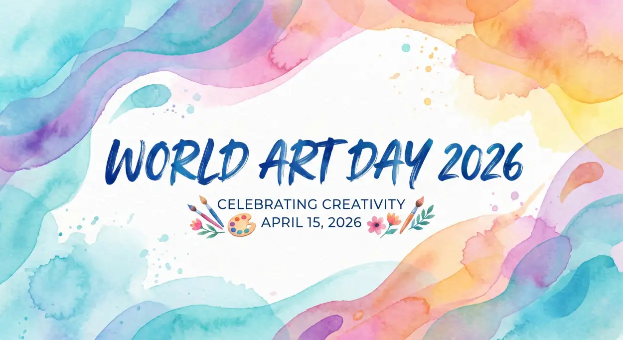 Free Download Why We Celebrate World Art Day - High Quality World Art Day 2026 Wishes Image