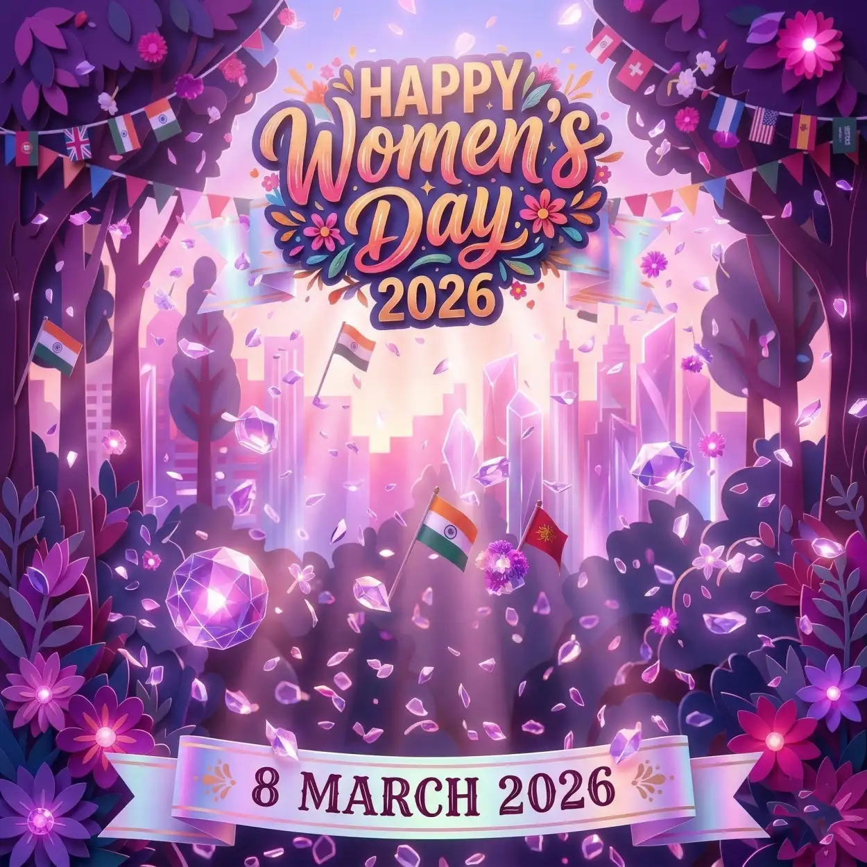 Free Download Womens Day 2026 Festival Banner Design - High Quality Happy Womens Day 2026 Image