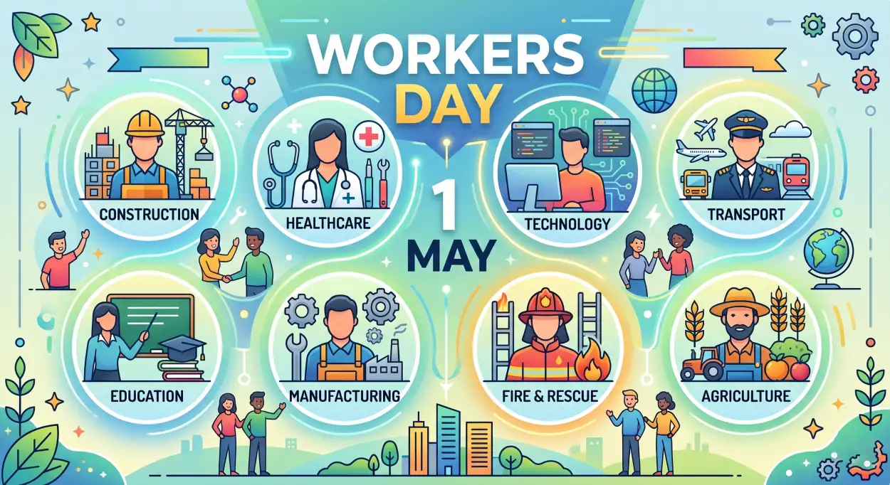 Free Download Workers Day Illustration Images - High Quality International Labor Day Wishes 2026 Image