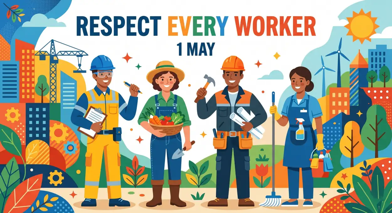 Free Download Workers Day Respect Quotes Images - High Quality International Labor Day Wishes 2026 Image