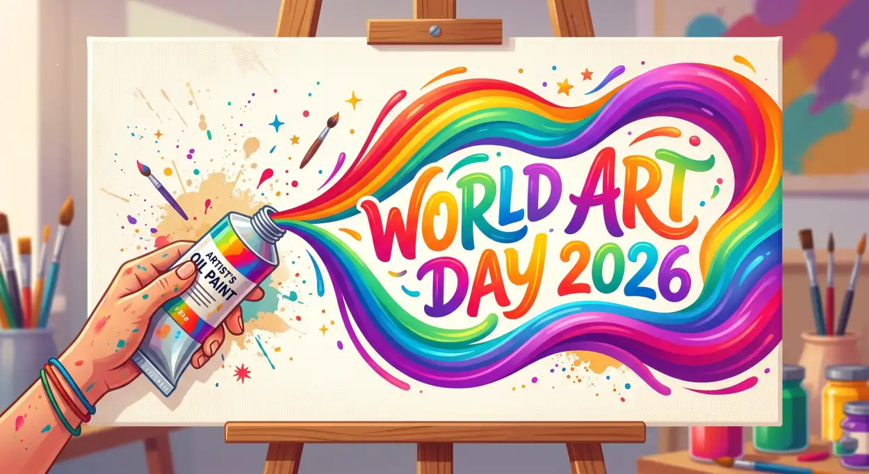 Free Download World Art Day 2026 Banner Background Design Free 2 - High Quality World Art Day 2026 Wishes Background Image