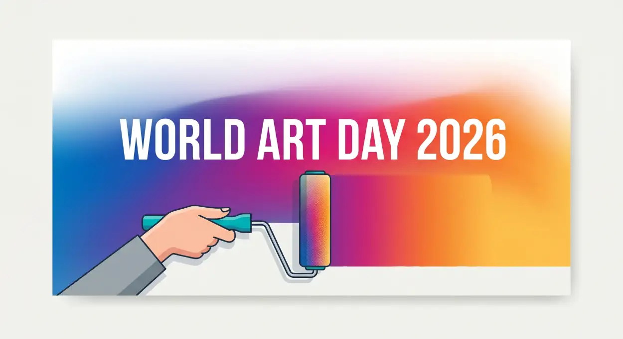 Free Download World Art Day 2026 Banner Design 2 - High Quality World Art Day 2026 Wishes Image