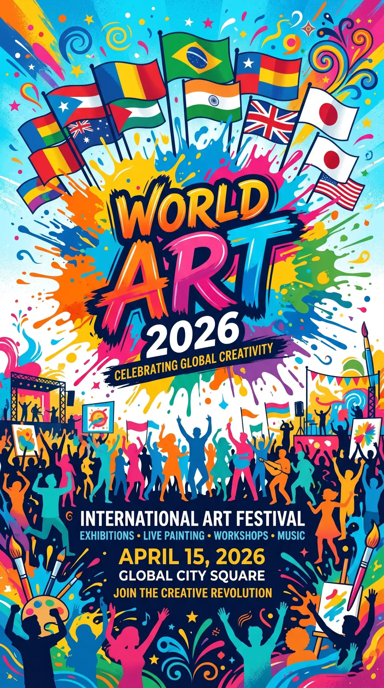 Free Download World Art Day 2026 Flex Banner Design Ideas - High Quality World Art Day 2026 Wishes Image
