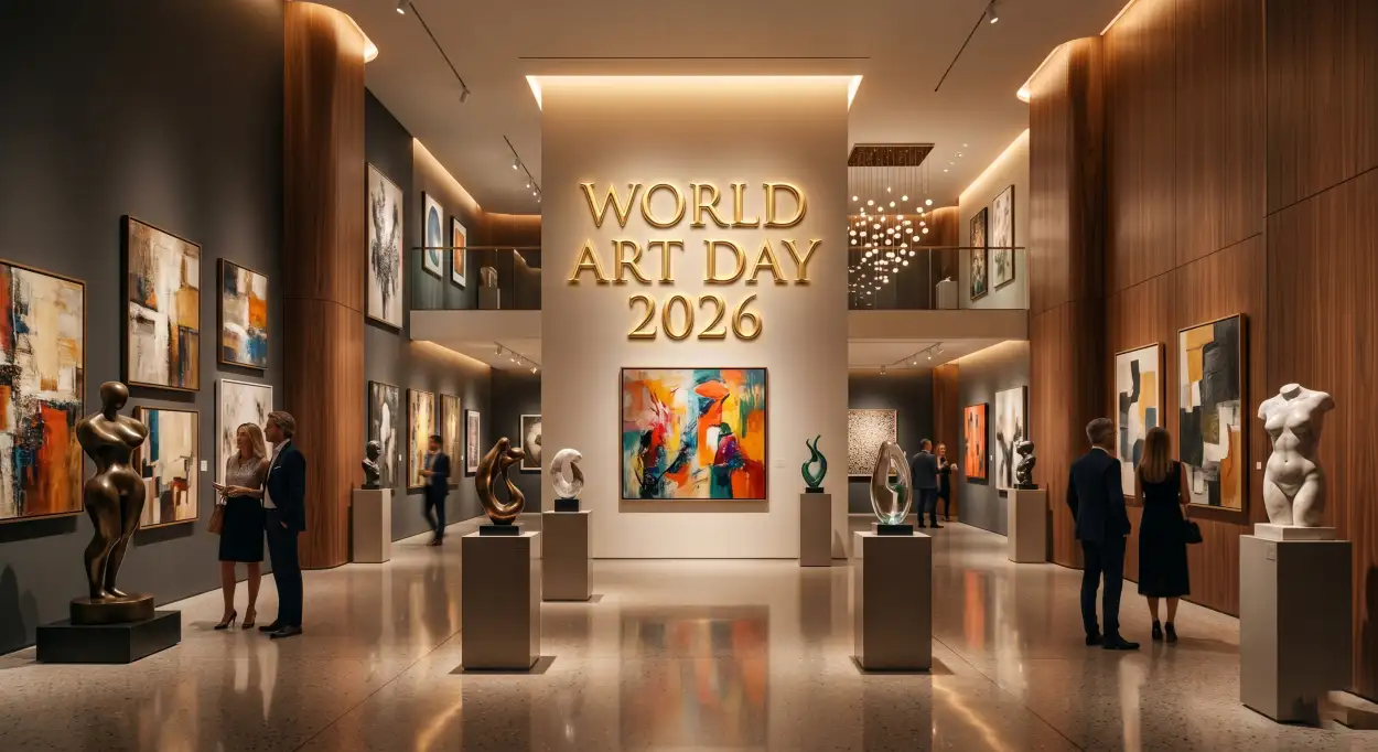 Free Download World Art Day Art Exhibition Ideas - High Quality World Art Day 2026 Wishes Image