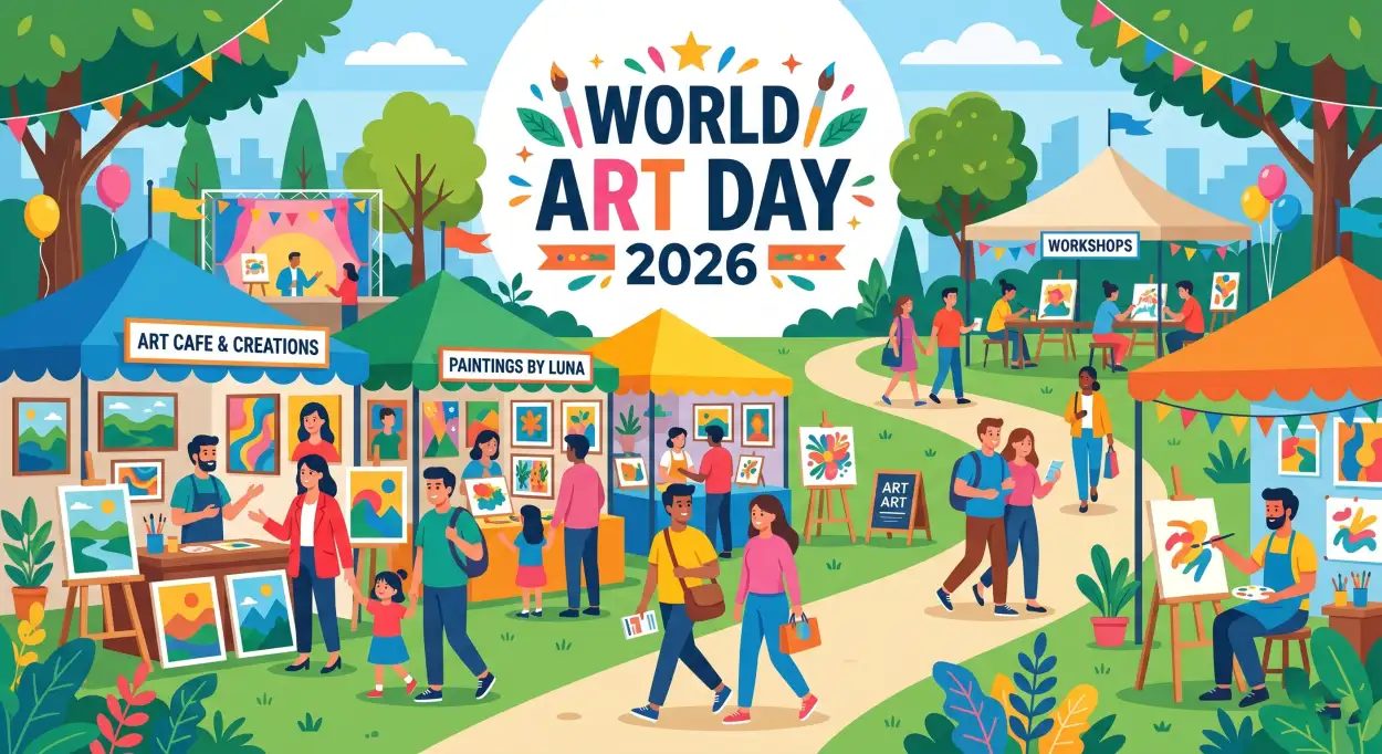 Free Download World Art Day Awareness Ideas - High Quality World Art Day 2026 Wishes Image