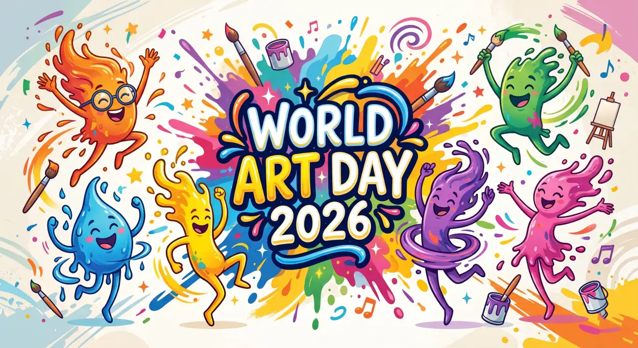 Free Download World Art Day Banner Design Ideas 2 - High Quality World Art Day 2026 Wishes Image