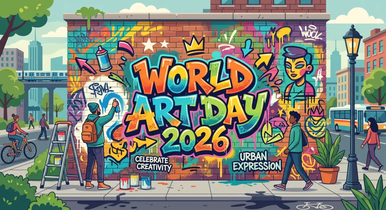 Free Download World Art Day Drawing Competition Ideas For Students - High Quality World Art Day 2026 Wishes Image