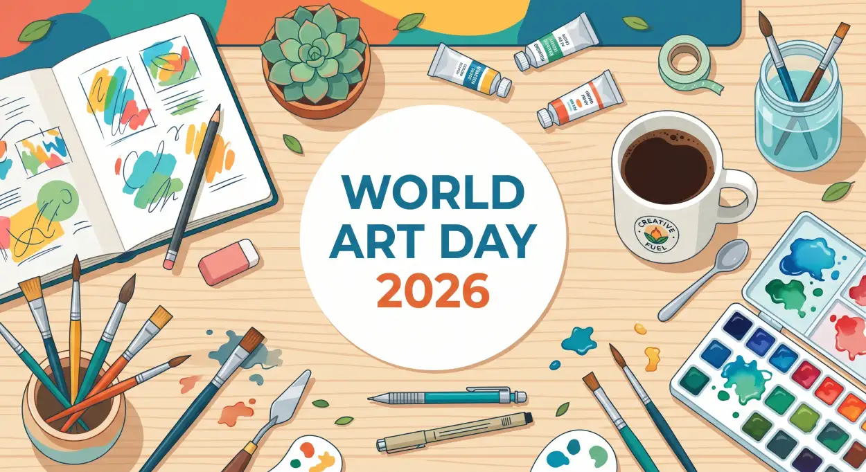 Free Download World Art Day Essay Topics - High Quality World Art Day 2026 Wishes Image